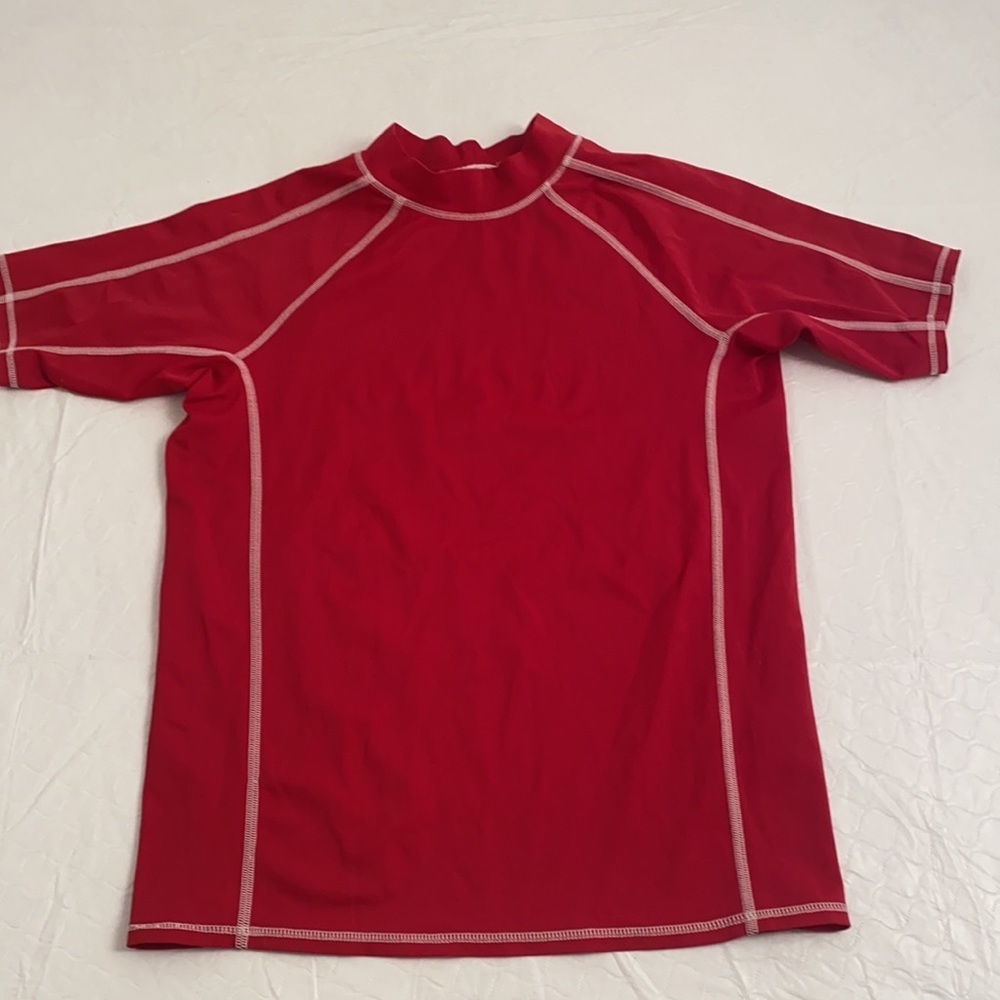 Lands End red short sleeve rashguard M = 10-12